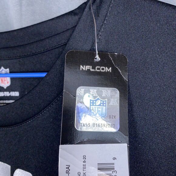 New NFL Las Vegas Raiders Ground Control Dri-Tek Tee Youth 18-20 Black Shirt - Picture 5 of 8